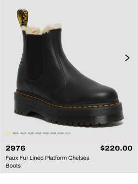 Dr. Martens Black Faux-Fur Lined Platform Chelsea Boots